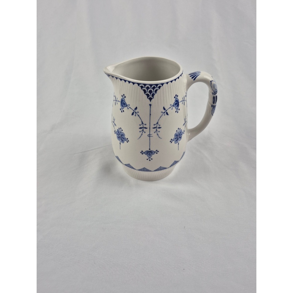 Furnivals Denmark Blue & White Ironstone Creamer Pitcher England Vintage Milk - Picture 2 of 9